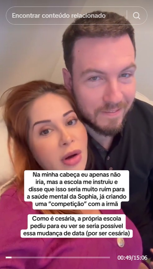 Maíra Cardi muda data da cesarea da filha caçula - Reprodução/TikTok @cardinigro