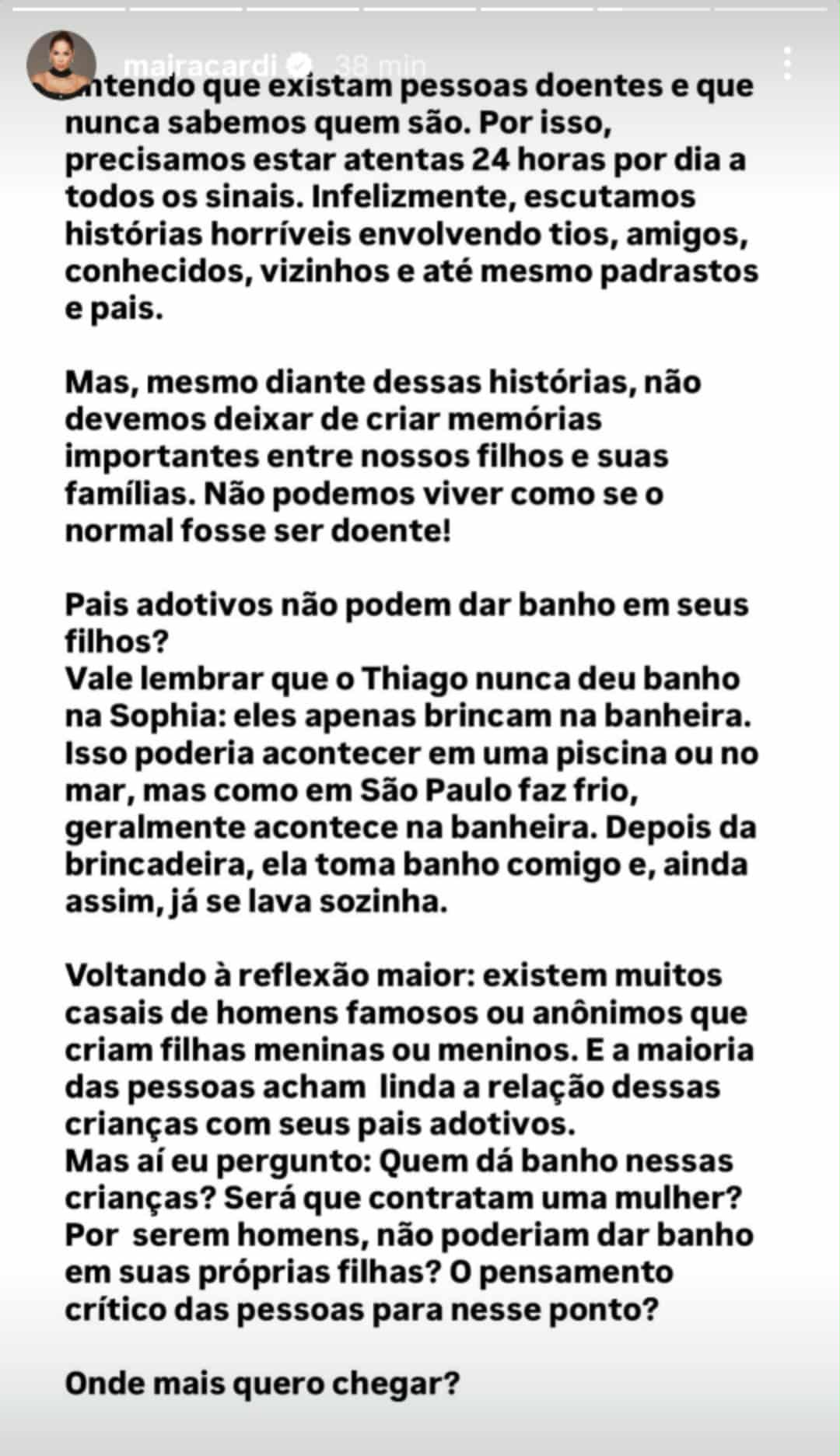 Ma&iacute;ra Cardi se defende - Foto: Reprodu&ccedil;&atilde;o/Instagram