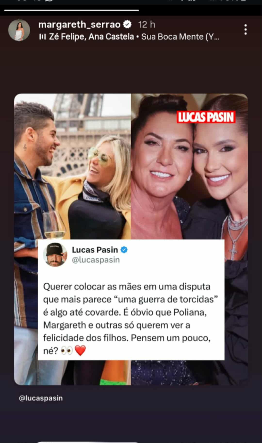 Margareth Serrão mostra que apoia Zé Felipe