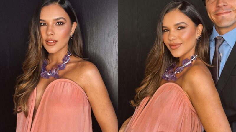 Mariana Rios exibe o barrigão de grávida em foto rara com o namorado