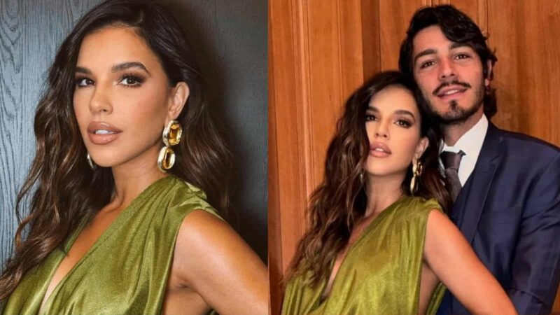 Mariana Rios exibe barriguinha em look para casamento da filha de Faustão