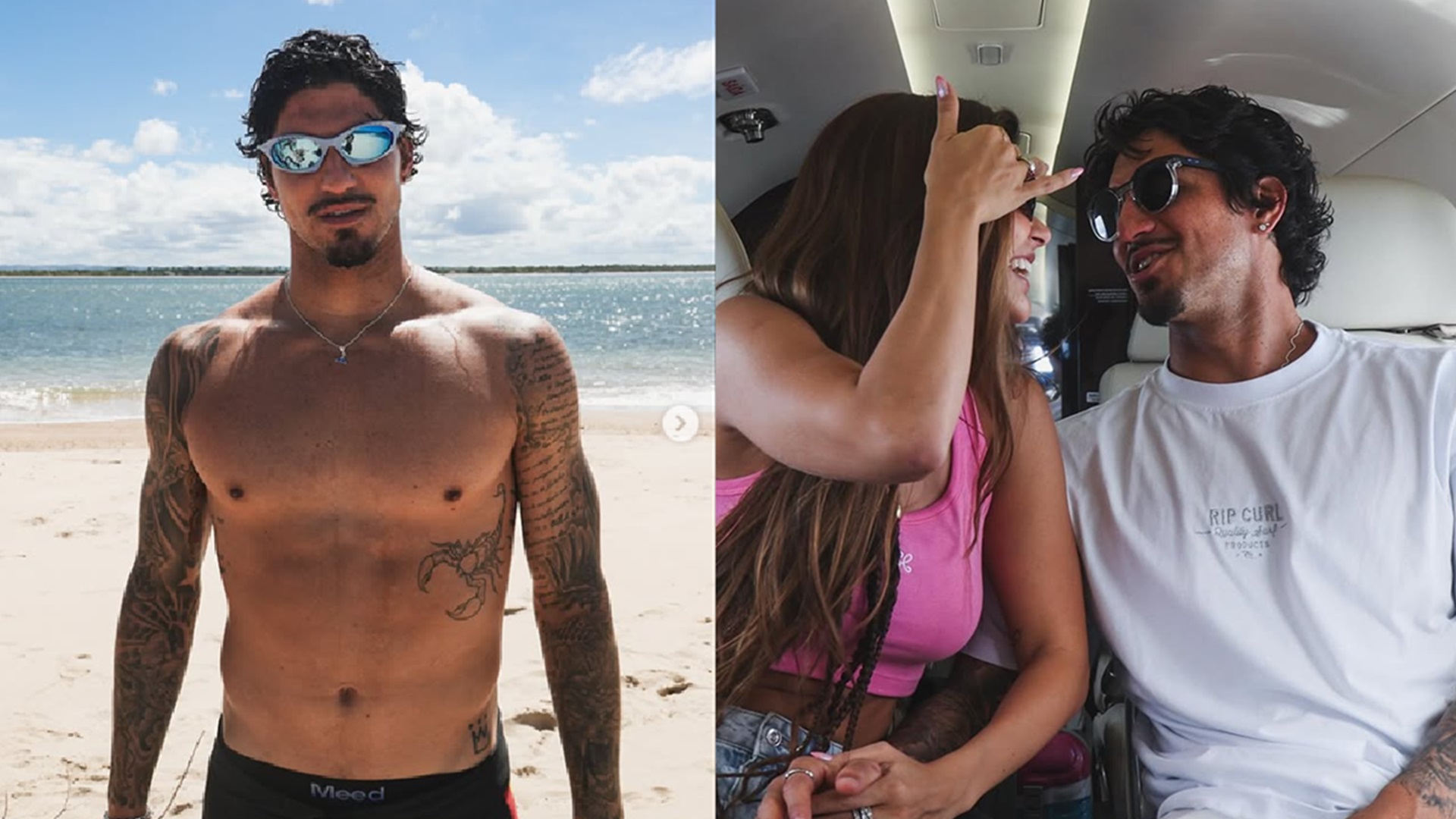 Nova namorada de Gabriel Medina manda recado em camiseta e surfista reage; veja o comentário