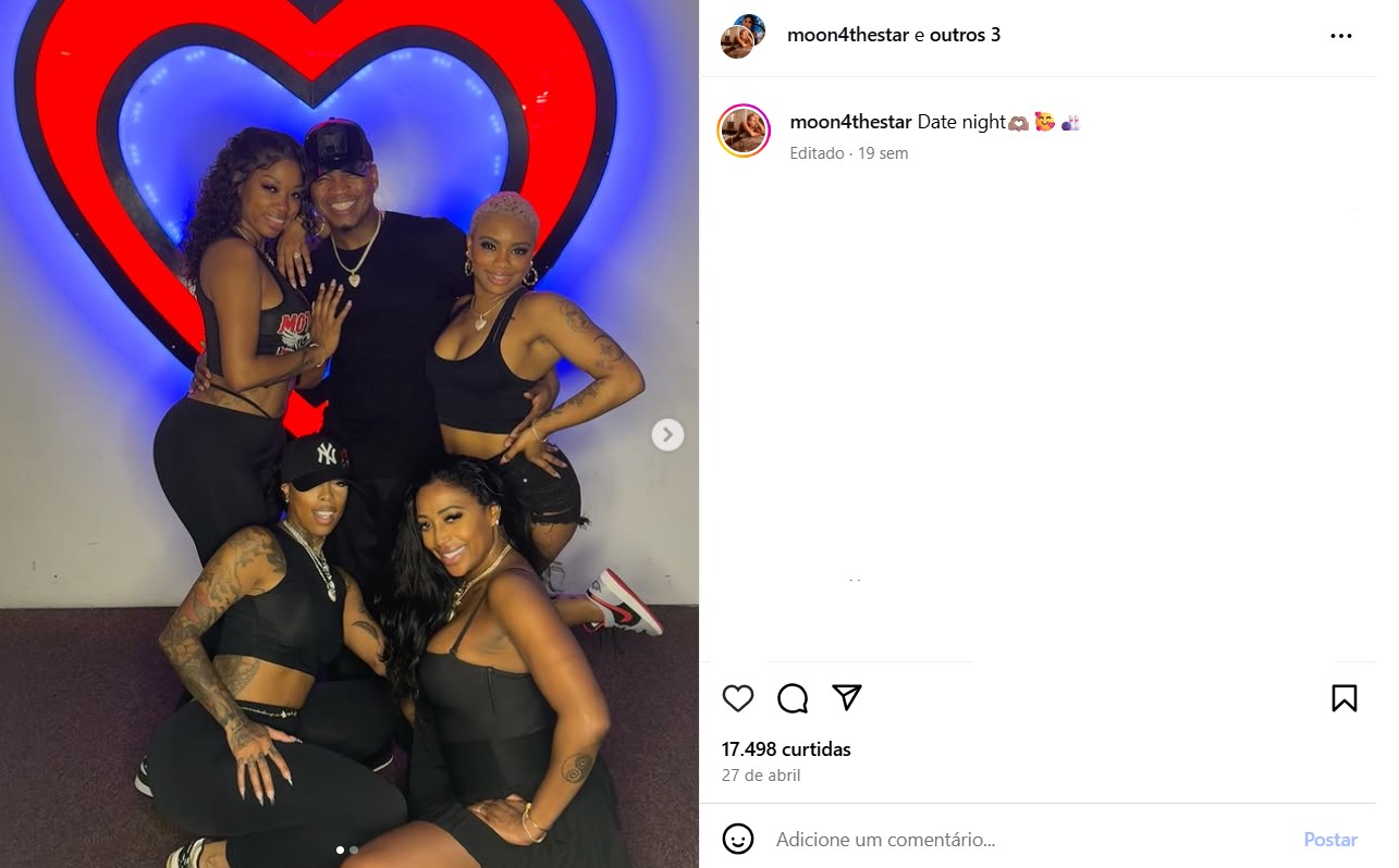 Ne-Yo com as quatro esposas - Foto: Reprodu&ccedil;&atilde;o / Instagram