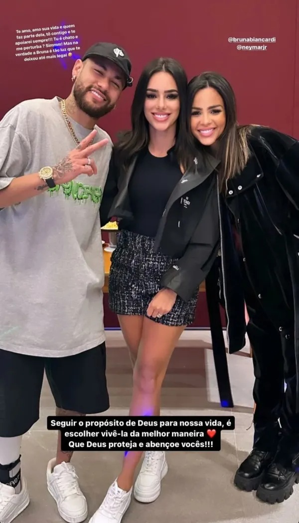 Gabily, Bruna Biancardi e Neymar Jr - Foto: Reprodução/Instagram @gabily