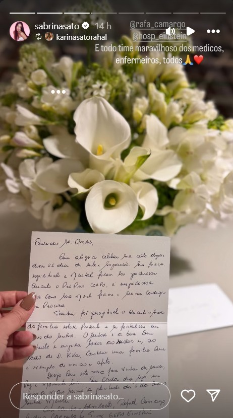 Pai de Sabrina Sato recebe alta - Reprodu&ccedil;&atilde;o/Instagram