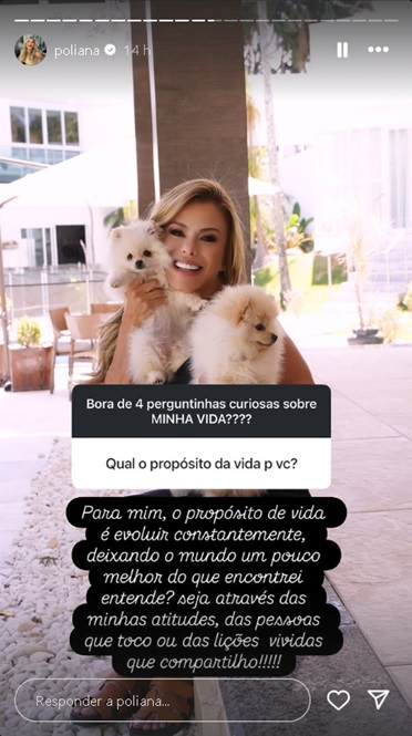 Storie de Poliana Rocha no Instagram - Foto: Reprodução/Instagram @poliana