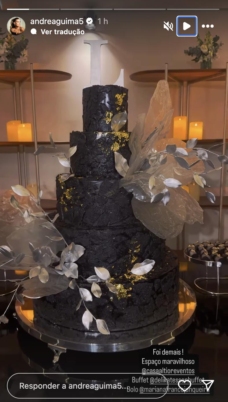 Bolo de aniversário de Lucas Guedez - Foto: Reprodução / Instagram @andreaguima5