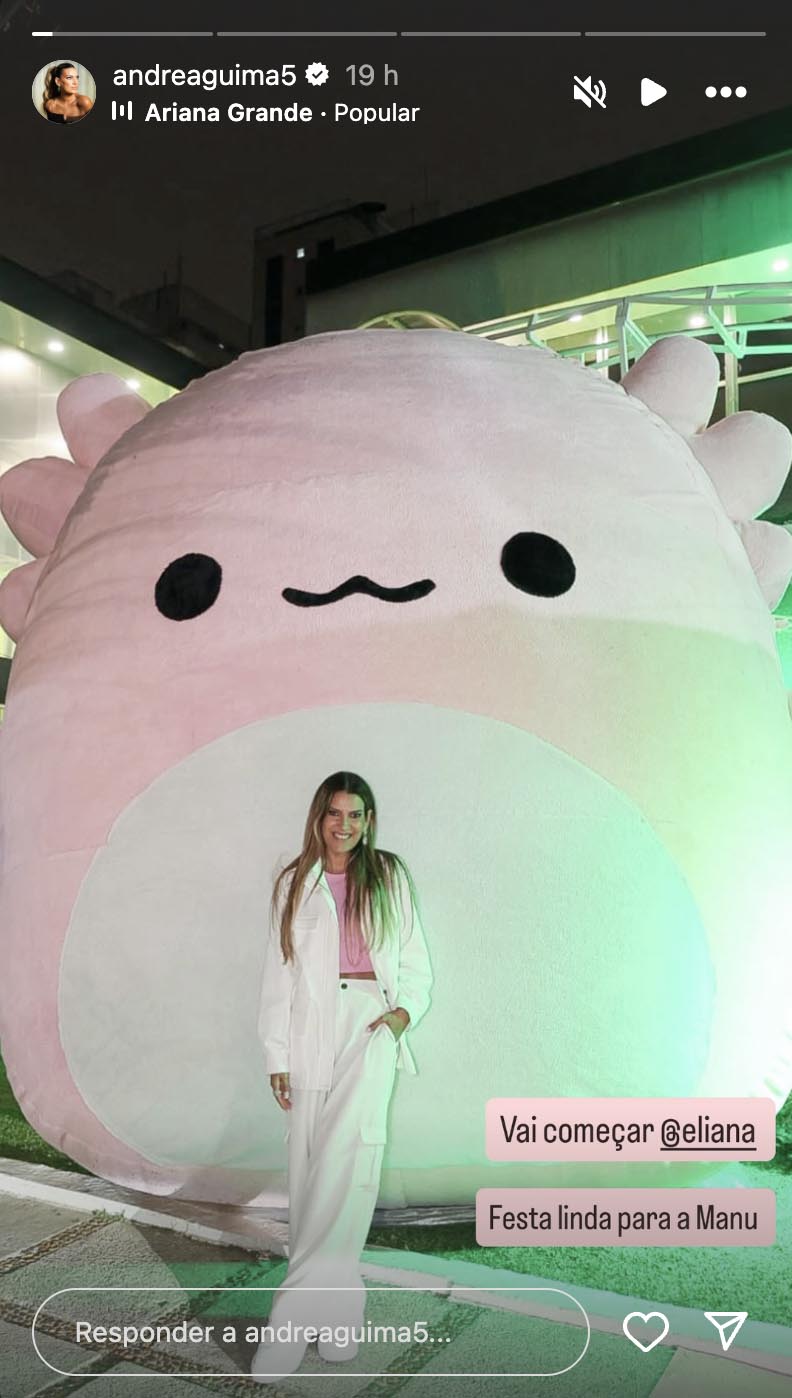 Post de Andrea Guimarães na entrada da festa da filha de Eliana - Foto: Reprodução / Instagram