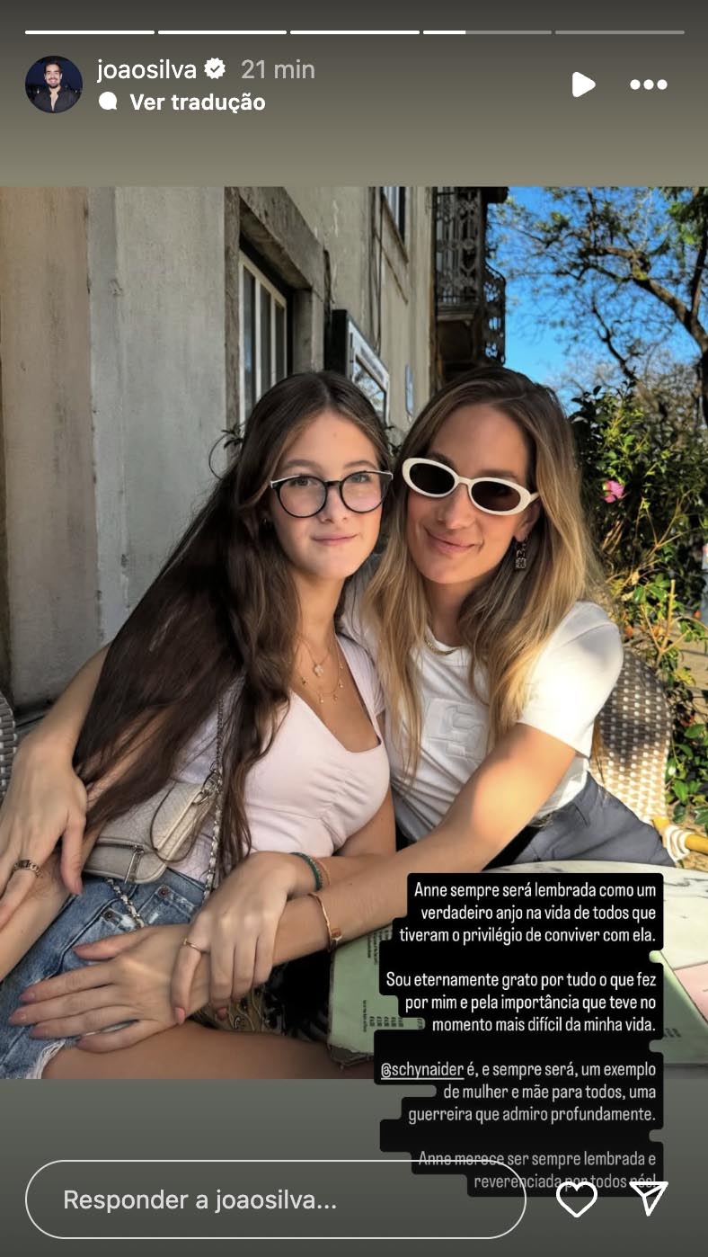 Post de João Silva sobre a morte da ex-enteada - Foto: Reprodução / Instagram @joaosilva