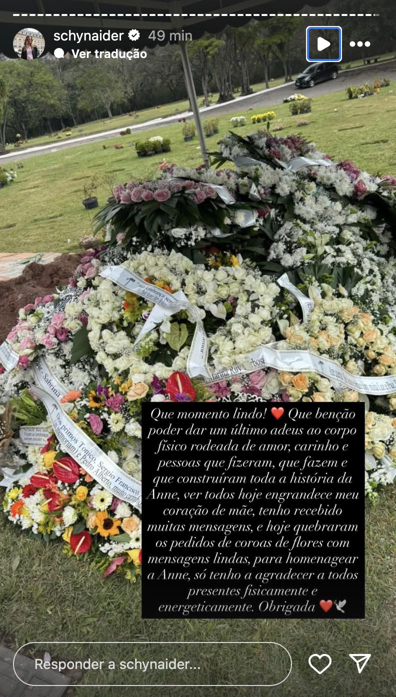 Post de Schynaider Moura sobre o enterro do corpo da filha - Foto: Reprodução / Instagram @schynaider