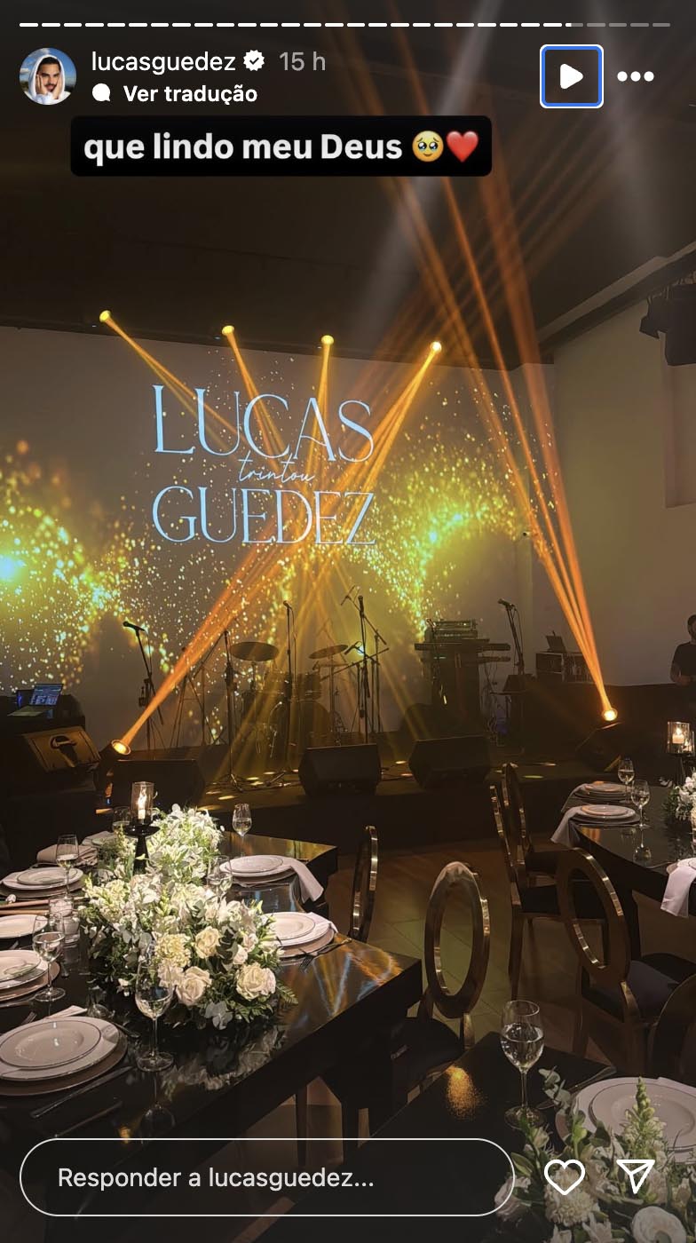 Post de Lucas Guedez nas redes sociais - Foto: Reprodução / Instagram