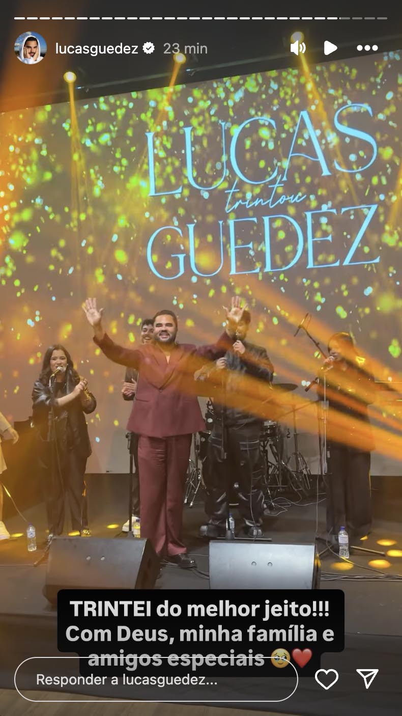Post de Lucas Guedez nas redes sociais - Foto: Reprodução / Instagram