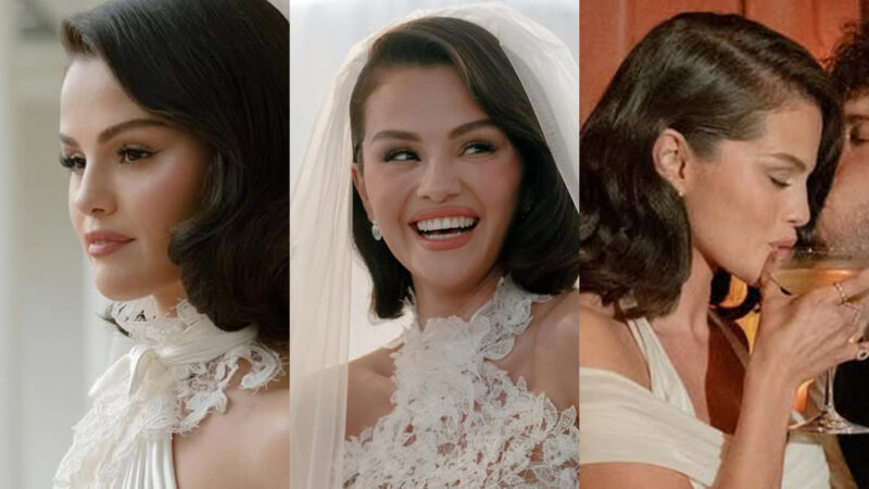 Os 3 vestidos de noiva de Selena Gomez: Saiba qual é a grife