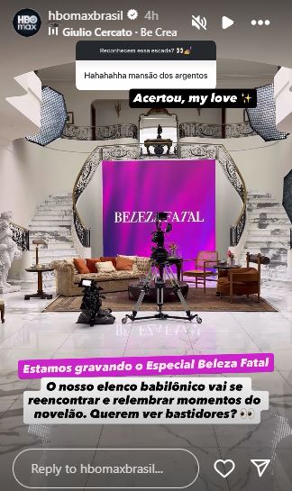 Bastidores do especial de Beleza Fatal