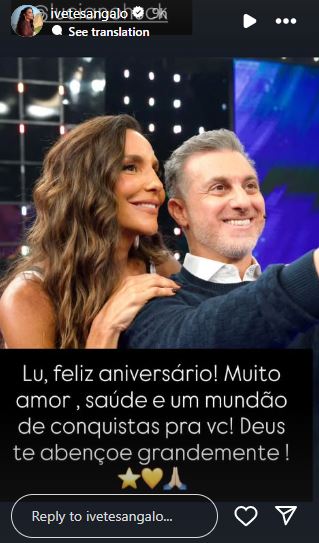 Ivete parabeniza Luciano Huck