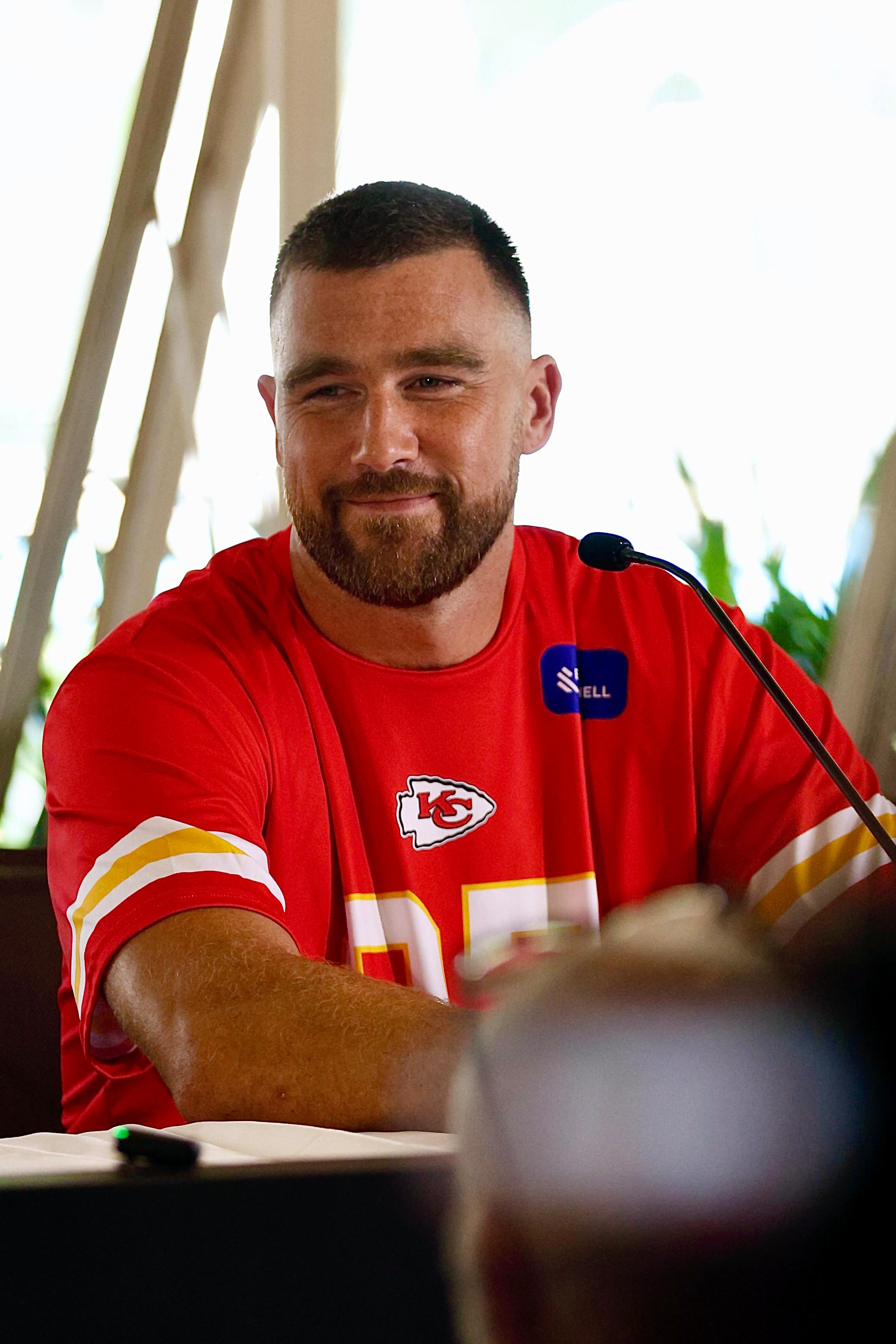 Travis Kelce no Brasil - Foto: Grasiela Gonzaga / AgNews