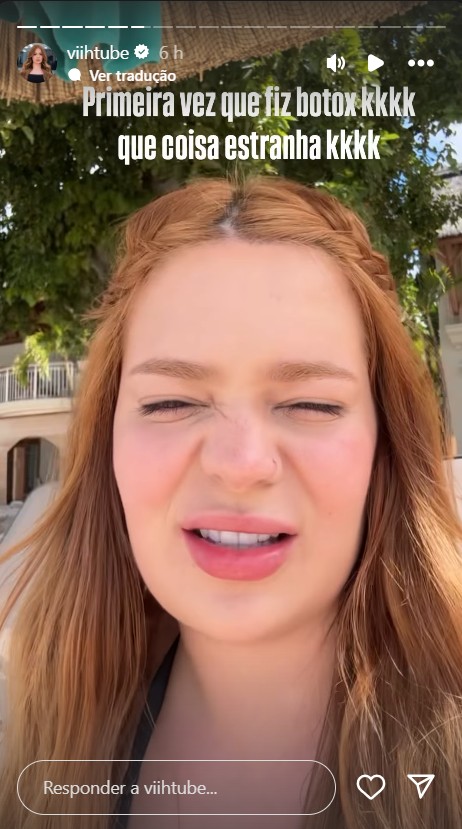 Viih Tube mostra resultado de botox na testa - Reprodu&ccedil;&atilde;o/Instagram