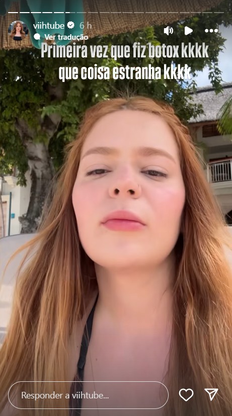 Viih Tube mostra resultado de botox na testa - Reprodu&ccedil;&atilde;o/Instagram