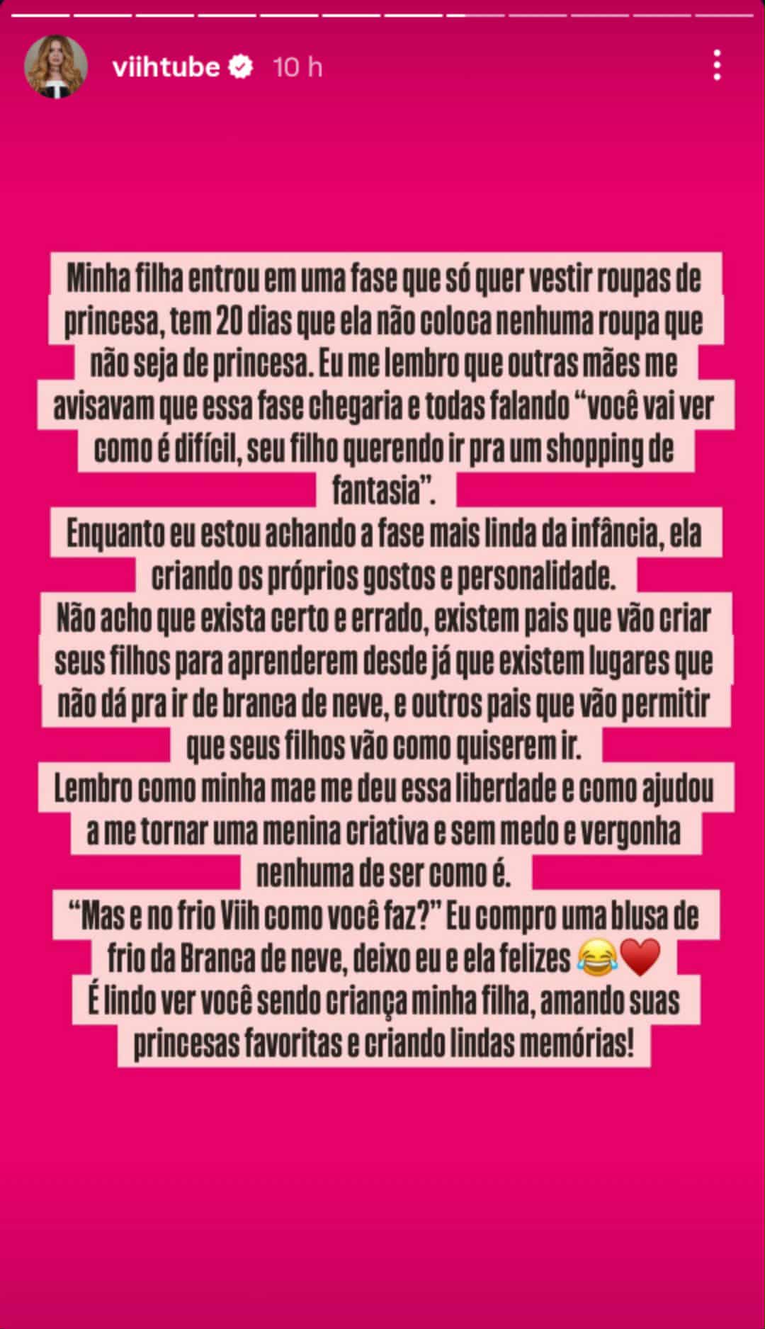 Viih Tube sobre dilema com a filha Lua