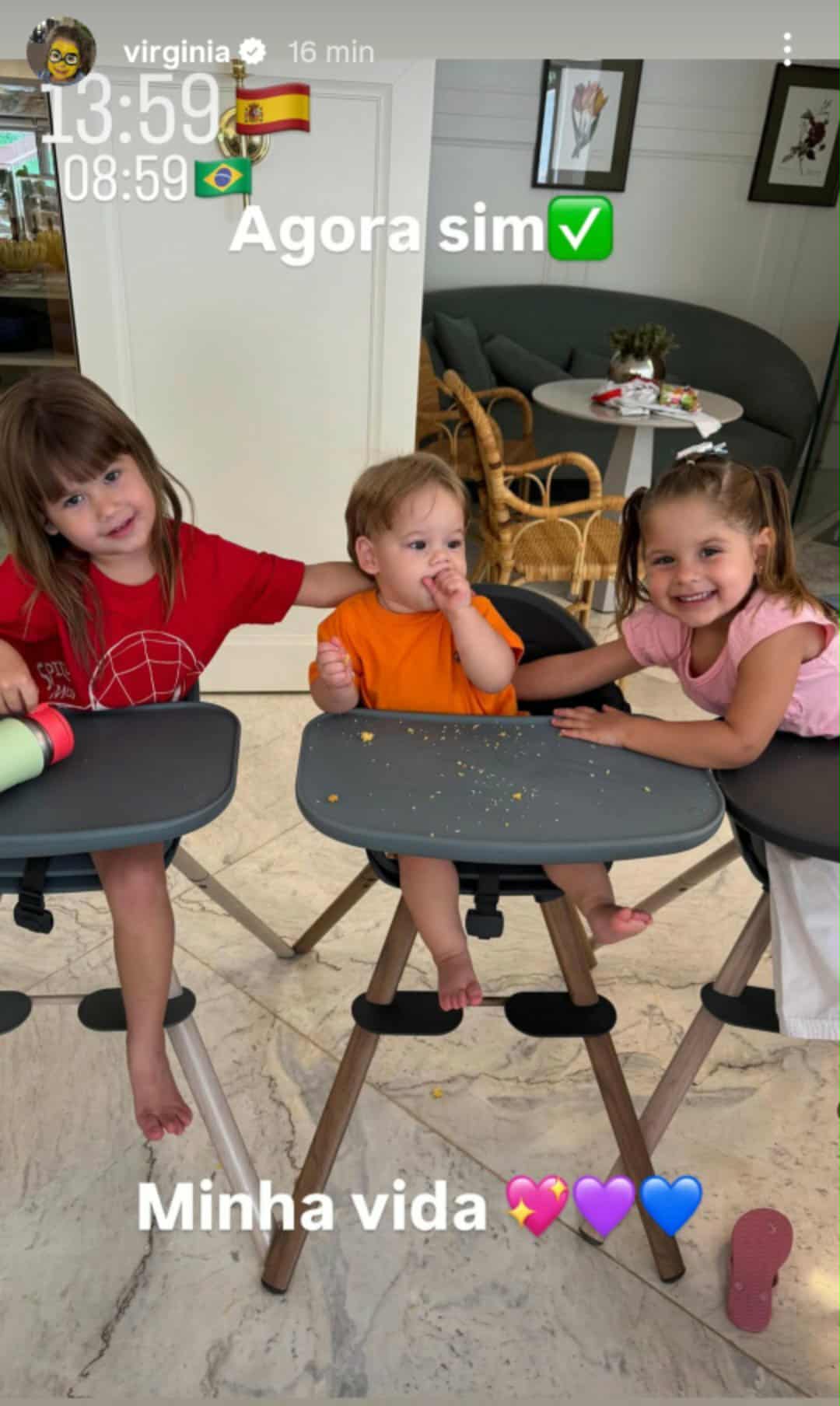 Virginia mostra os filhos em casa - Foto: Reprodução/Instagram/@virginia