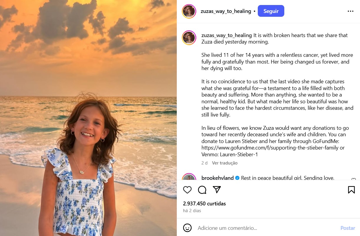 Zuza Beine - Reprodução/Instagram @zuzas_way_to_healing