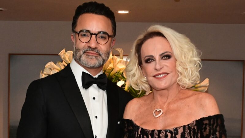 Ana Maria Braga aposta em look com fenda poderosa para evento com o marido