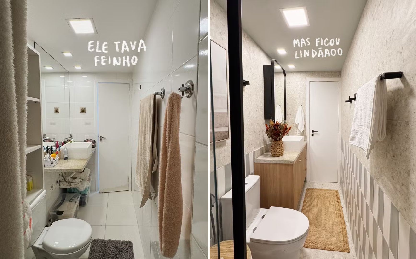 Antes e depois do apartamento de Felipe Simas - Foto: Reprodução / Instagram @jhennykeller