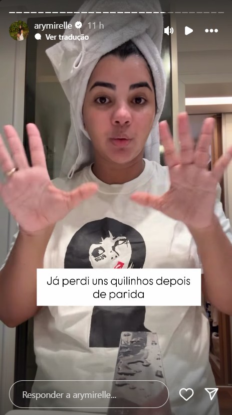 Ary Mirelle fala sobre peso pós-parto - Reprodução/Instagram @arymirelle