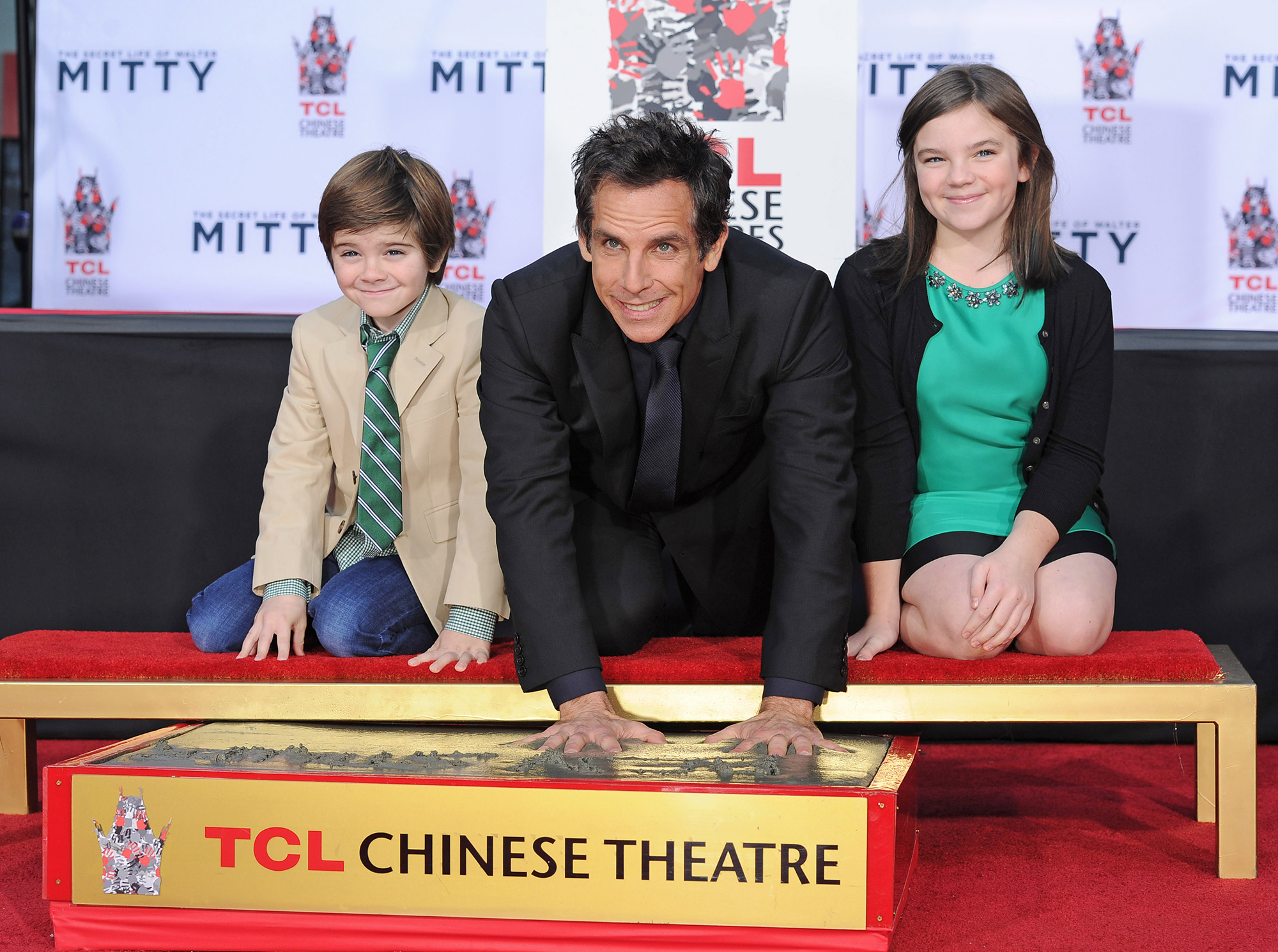 Ben Stiller com os filhos, Quinlin e Ella, em 2013 - Foto: Getty Images
