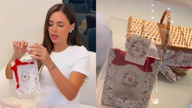 Bruna Biancardi mostra detalhes das lembrancinhas de Mavie