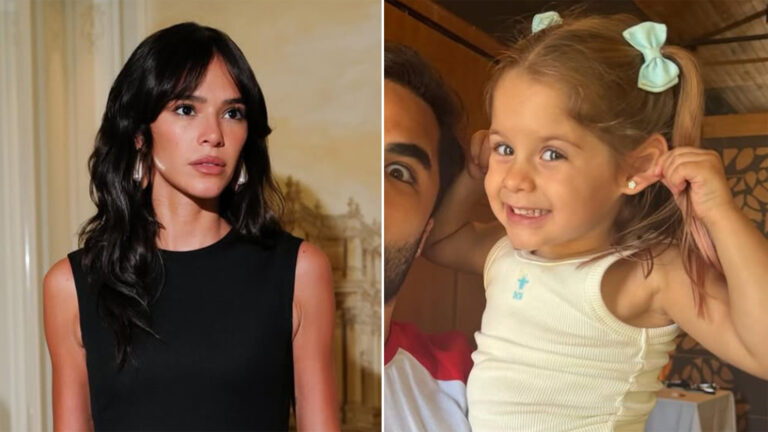 Bruna Marquezine reage ao ver mensagem para Maria Flor