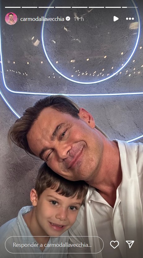 O ator Carmo Dalla Vecchia e o filho, Pedro - Reprodução/Instagram @carmodallavecchia