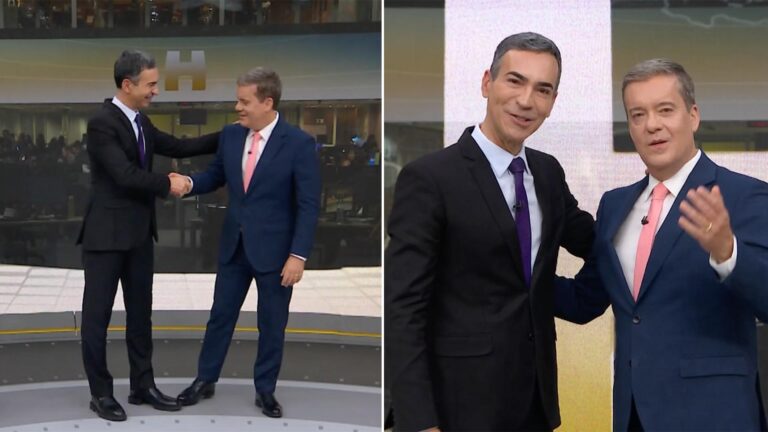 César Tralli dá o último adeus ao Jornal Hoje em despedida ao vivo