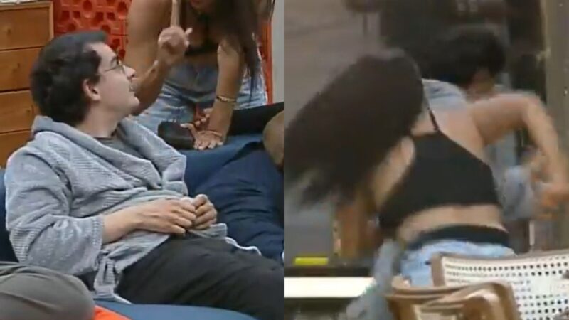 Dudu Camargo foge de Yoná em A Fazenda 17 - Foto: Reprodução / Record TV