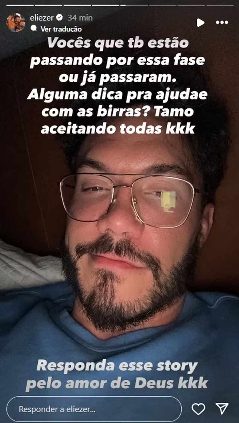 Storie de Eliezer - Foto: Reprodução/Instagram @eliezer