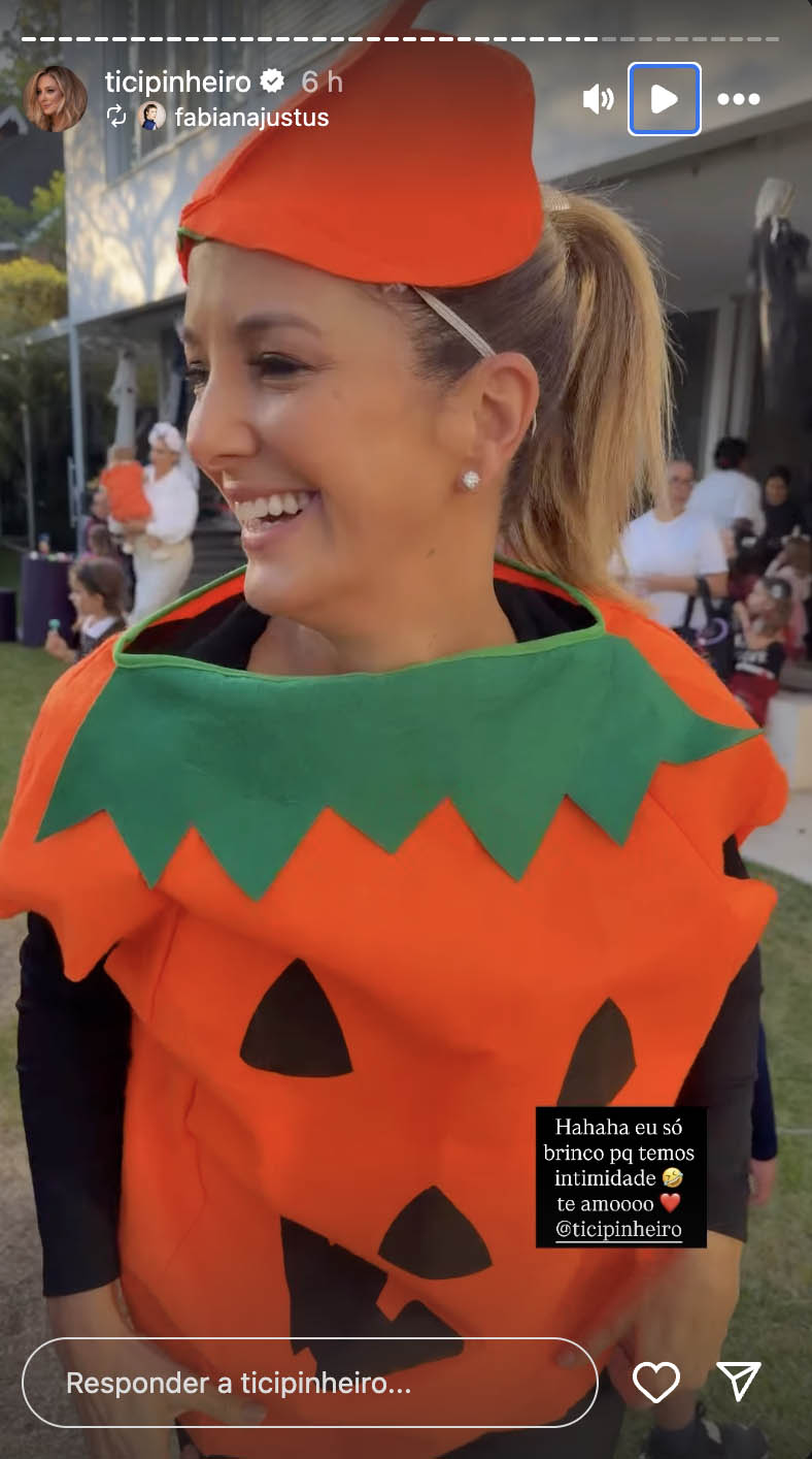 Ticiane Pinheiro em festa de Halloween - Foto: Reprodução / Instagram