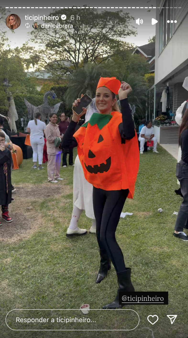 Ticiane Pinheiro em festa de Halloween - Foto: Reprodução / Instagram