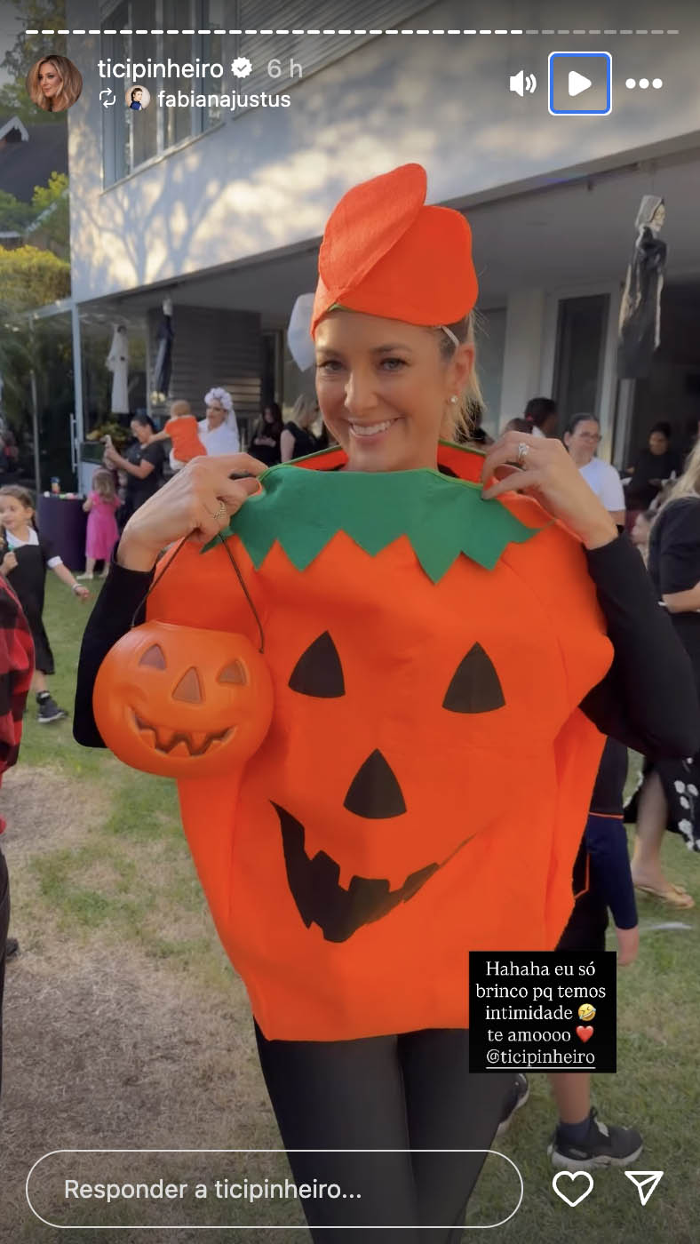 Ticiane Pinheiro em festa de Halloween - Foto: Reprodução / Instagram