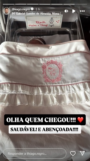 Filha de Maíra Cardi e Thiago Nigro deixa UTI neonatal - Reprodução/Instagram @thiago.nigro 