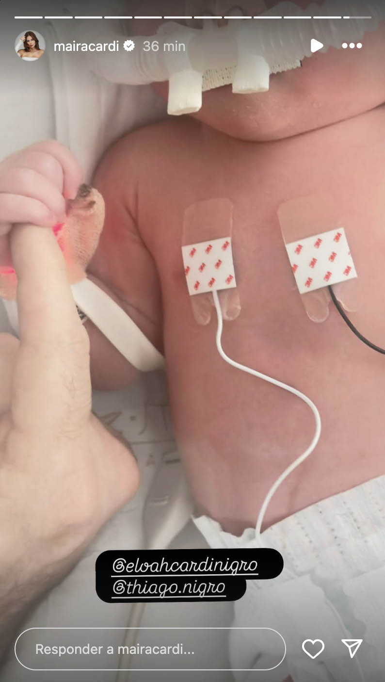 Eloah, filha de Maíra Cardi e Thiago NIgro, está na UTI Neonatal - Foto: Reprodução / Instagram