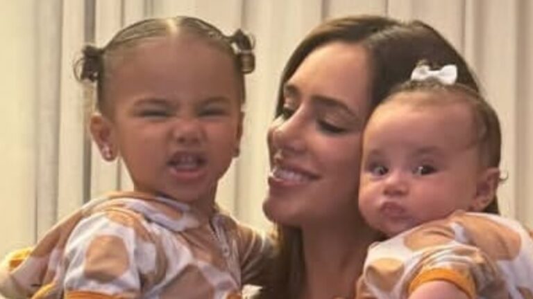 Filhas de Neymar e Bruna Biancardi esbanjam fofura com looks iguais: ‘Nossas girafinhas’