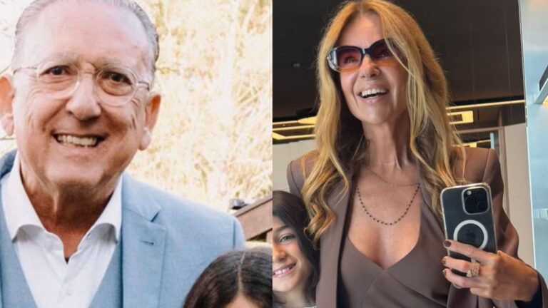 Galvão Bueno e a esposa exibem fotos raras com a neta em data especial