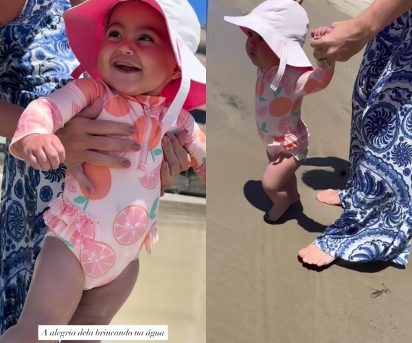 Graciele com Clara na praia - Foto: Instagram
