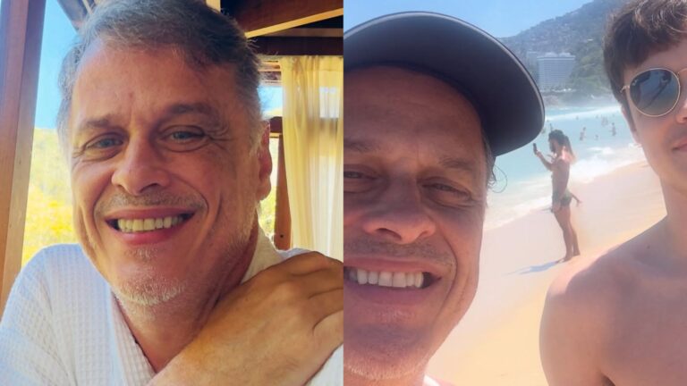 Filho de Guilherme Fontes faz raríssima aparição em foto com o ator: ‘Paraíso’