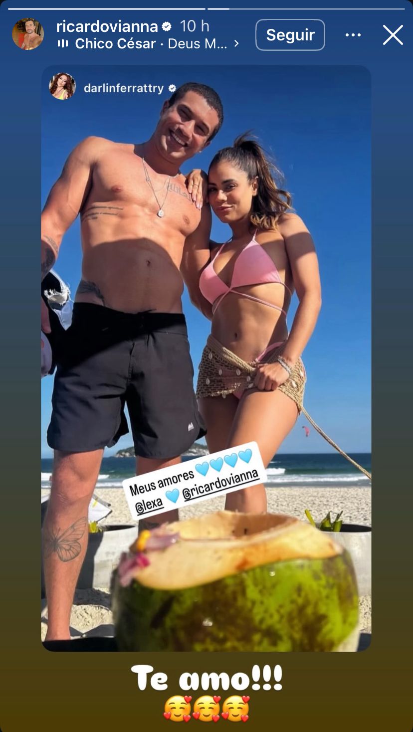 Mãe de Lexa posta foto da filha com o noivo - Reprodução/Instagram @ricardovianna
