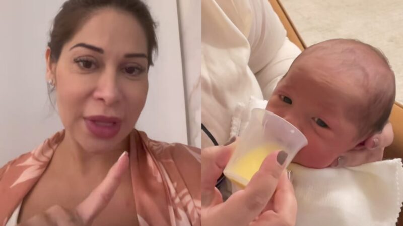 Maíra Cardi se irrita com crítica sobre amamentação da filha: ‘Um absurdo’