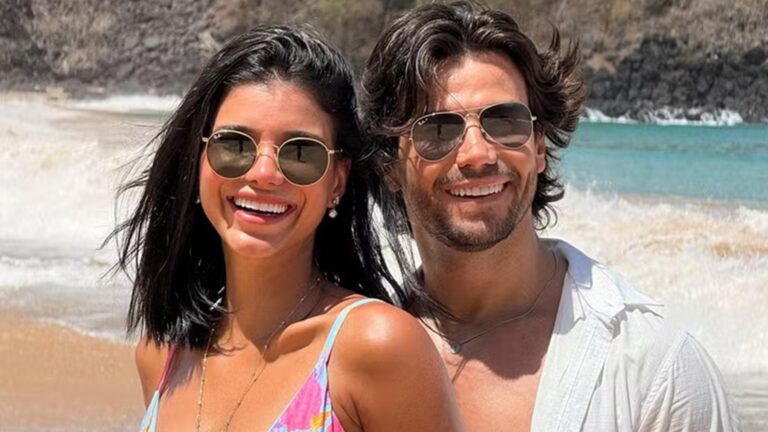 Jakelyne Oliveira e Mariano curtem lua de mel em destino paradisíaco seis meses após casamento