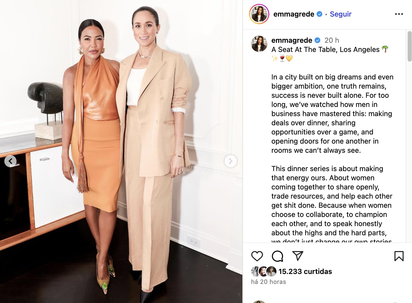 Look de Meghan Markle - Foto: Reprodução / Instagram @emmagrede
