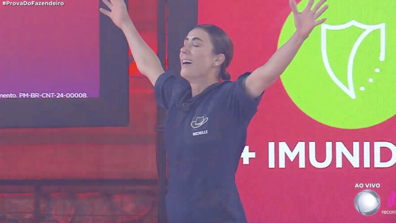 Michelle vence a Prova do Fazendeiro de A Fazenda 17 - Foto: Reprodução / Record