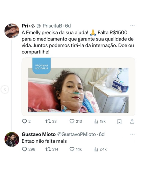 Gustavo Mioto lamenta morte após ajudar internauta - Foto: Reprodução/X @GustavoPMioto